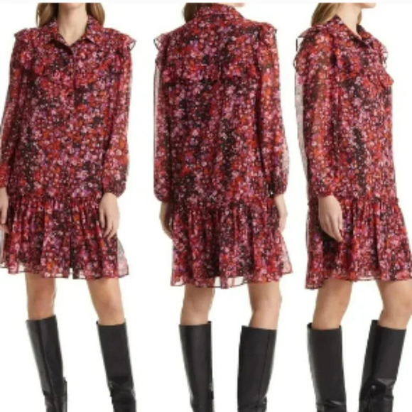 Julia Jordan floral print ruffle long sleeve dress. NWT Size 16 - Picture 1 of 6